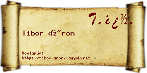 Tibor Áron névjegykártya